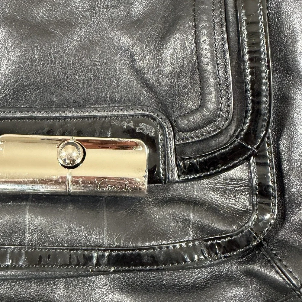 Vintage Y2K Coach Kristin Spectator Leather Hobo Shoulder Bag Crossbody Black